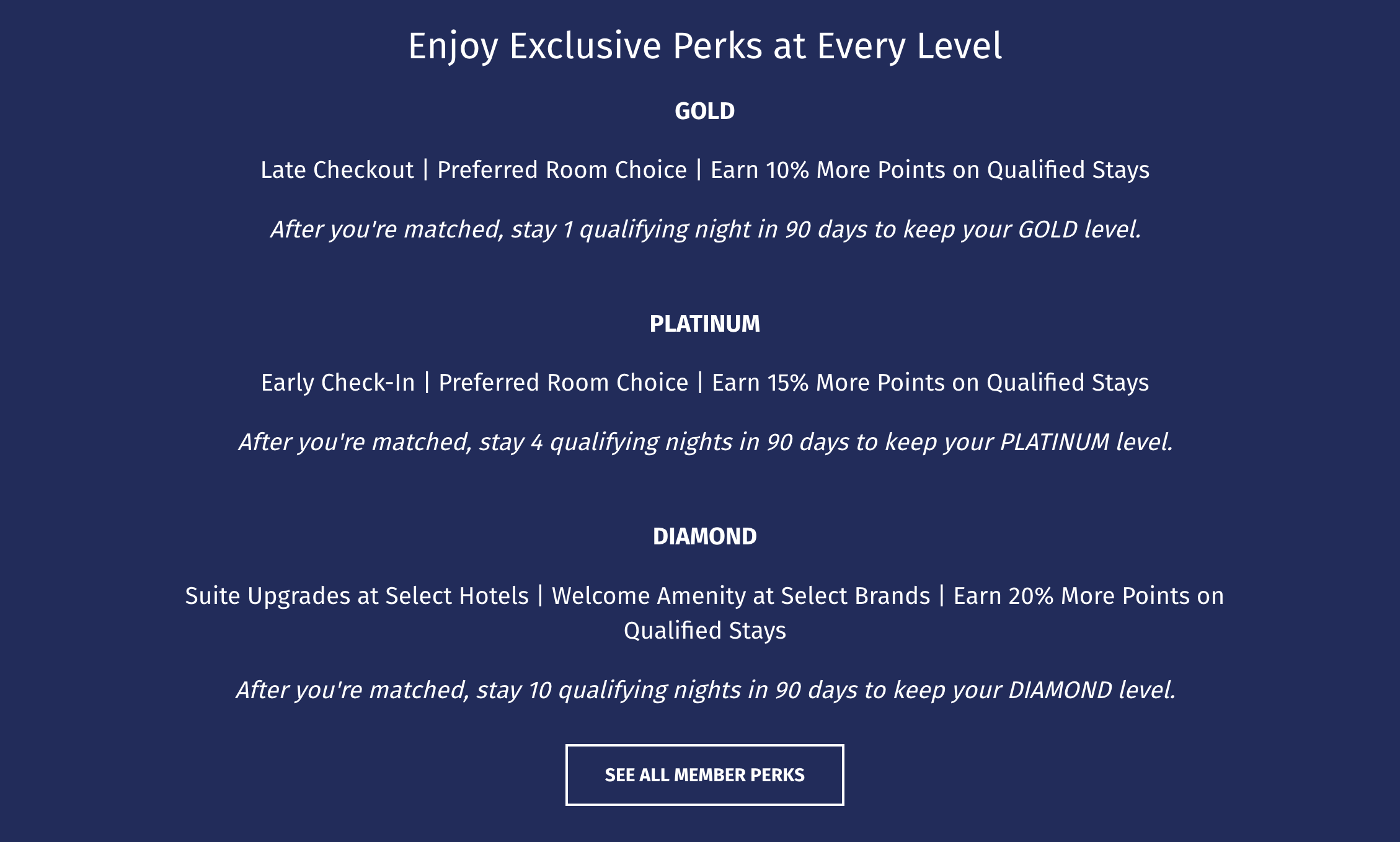 Wyndham status match information.