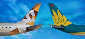 Etihad and Vietnam Airlines Tailfins
