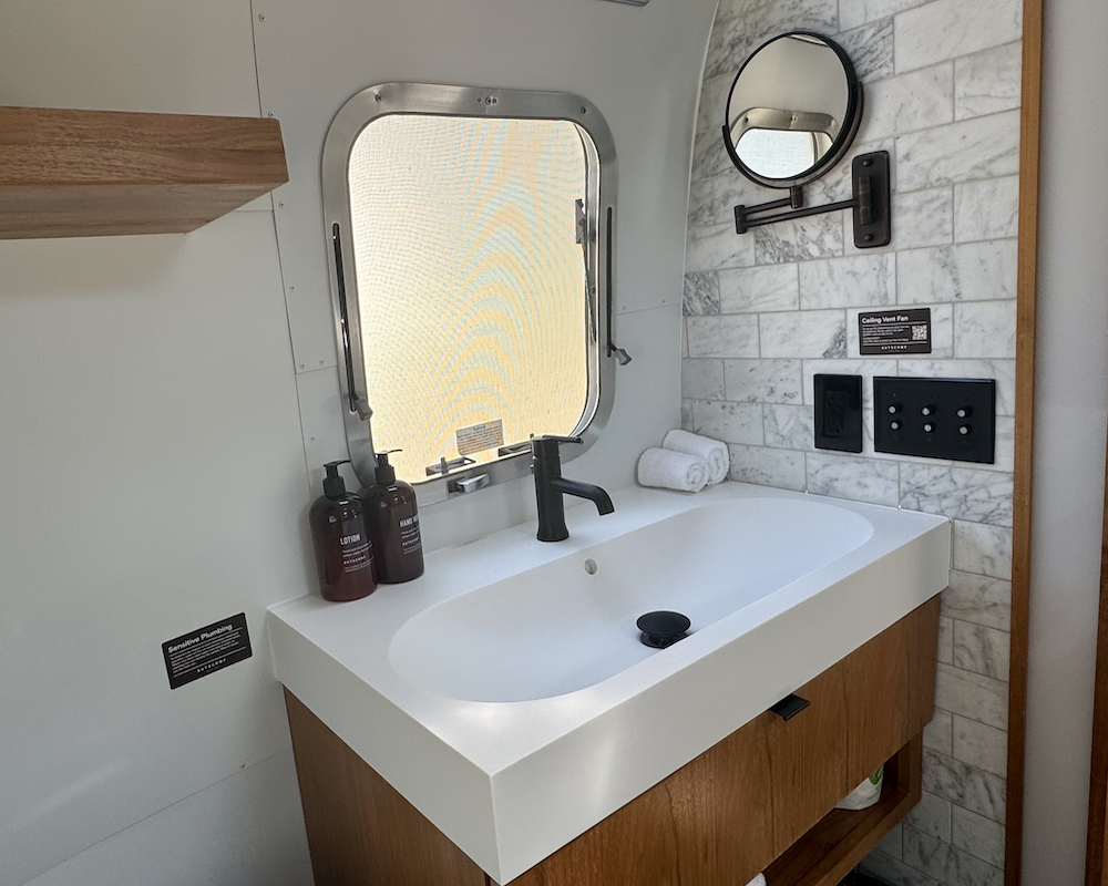 AutoCamp Cape Cod Airstream bathroom sink