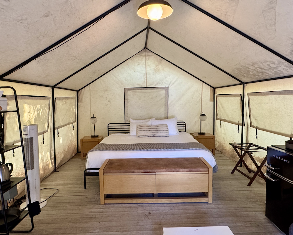 AutoCamp Cape Cod tent interior.
