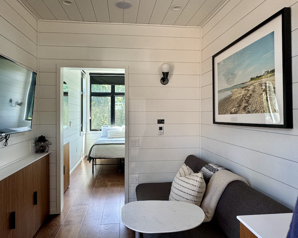 AutoCamp Cape Cod cabin interior.