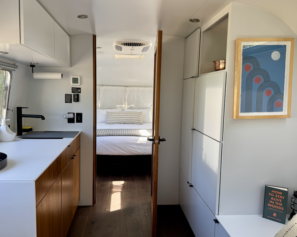 AutoCamp Cape Cod Airstream living area.