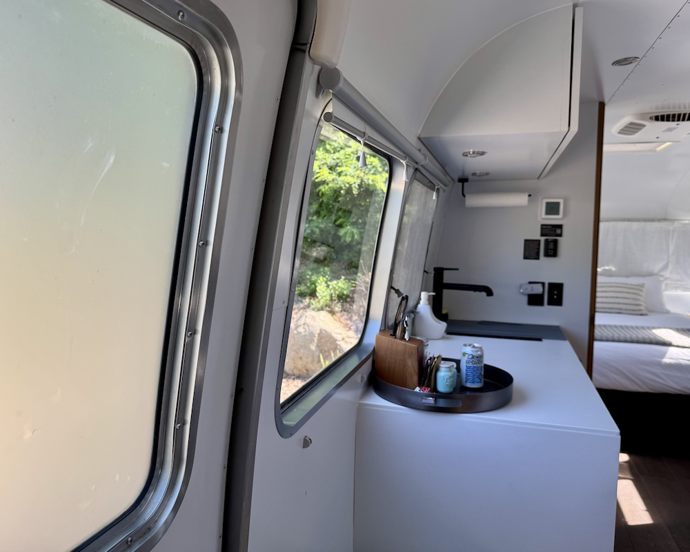 AutoCamp Cape Cod Airstream kitchen.