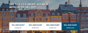 Screenshot of banner to buy Aeroplan points with up to a 30% discount