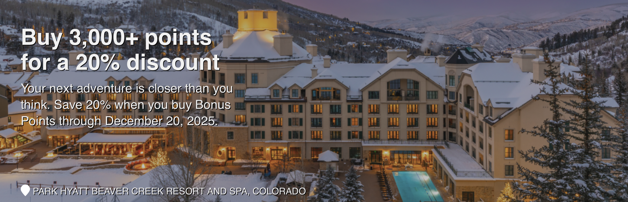 Hyatt buy points promo banner.