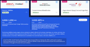 Screenshot of Citi ThankYou points 25% transfer bonus to Avianca LifeMiles