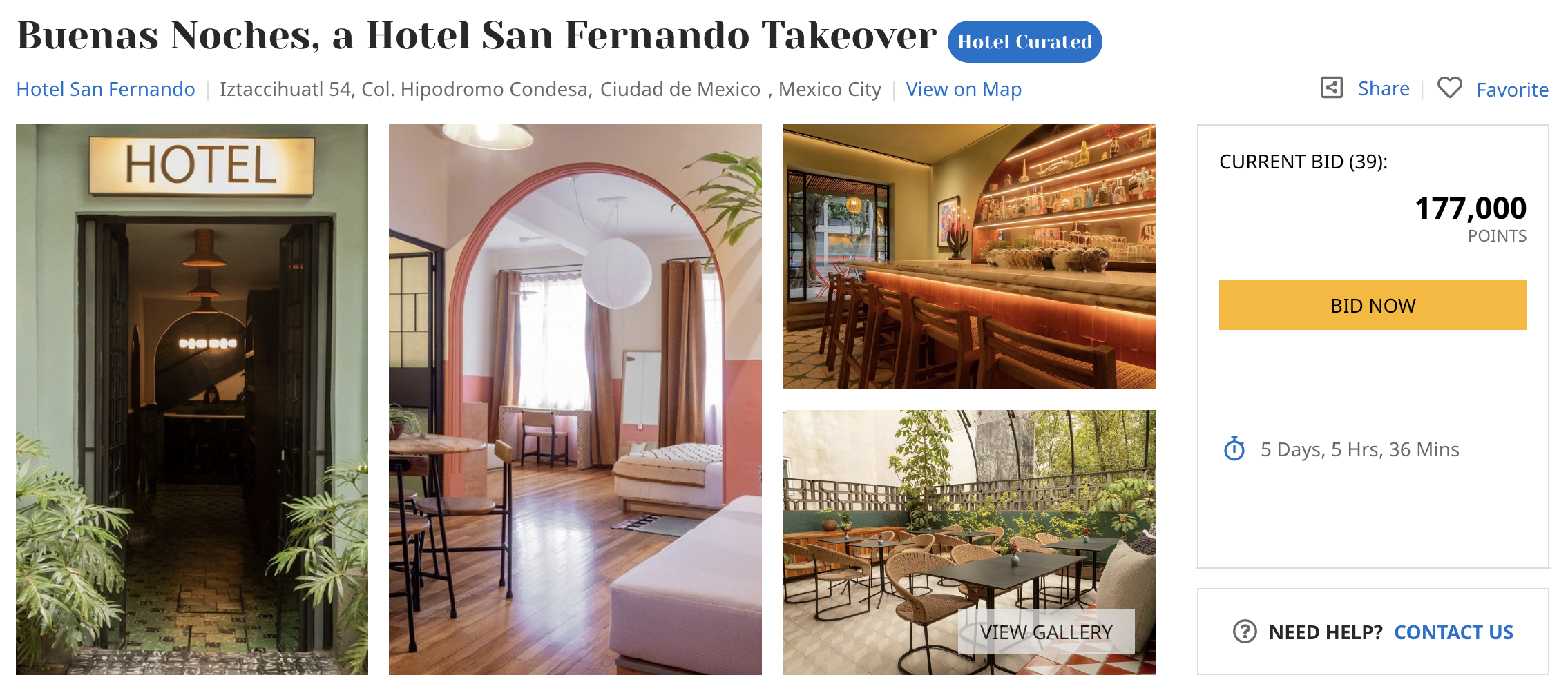 Hyatt FIND Experience at a Bunkhouse Hotel up for bidding.