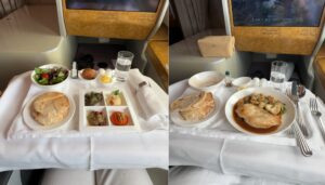 Food served in Emirates Business class