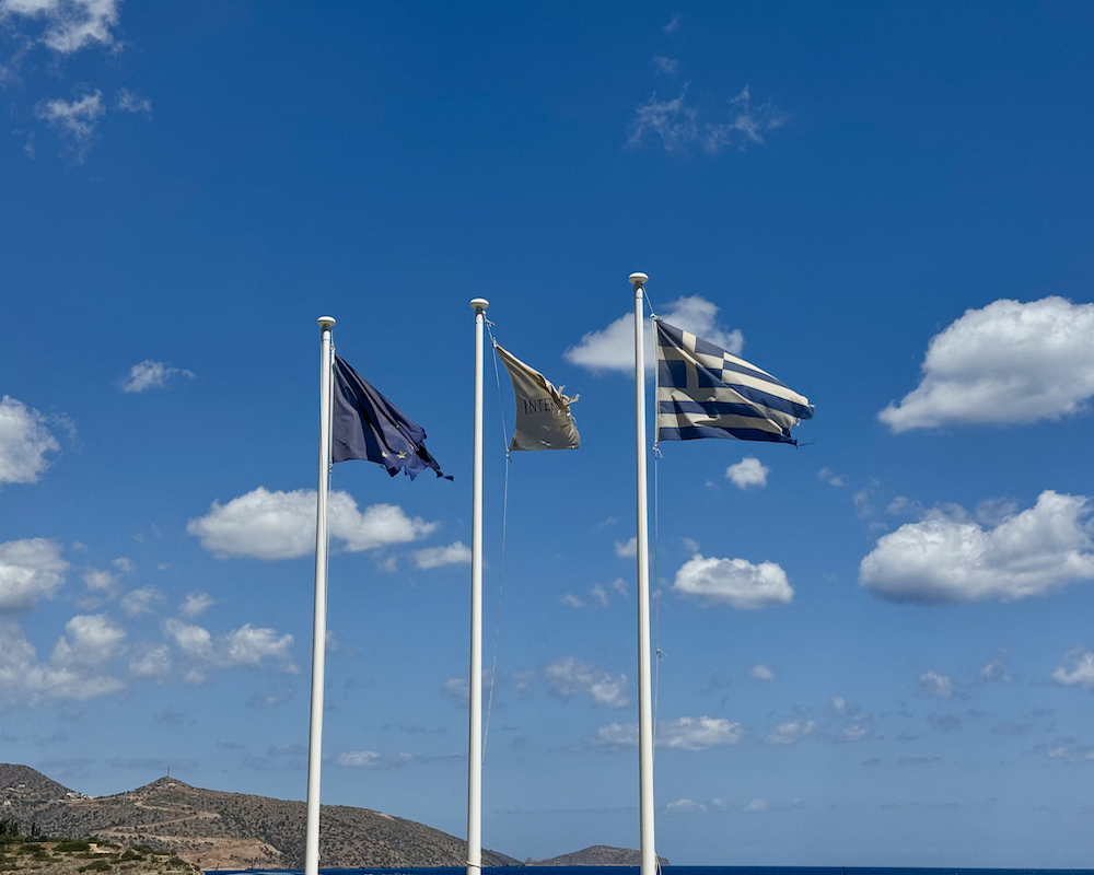 Flags outside the InterContinental Crete.