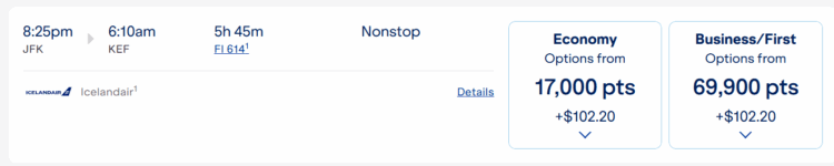 A screenshot shows a way to book JetBlue from JFK to Iceland