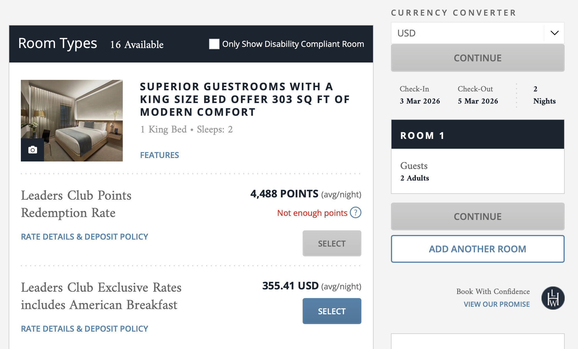 Leaders Club comparison of cash rates and points rates.