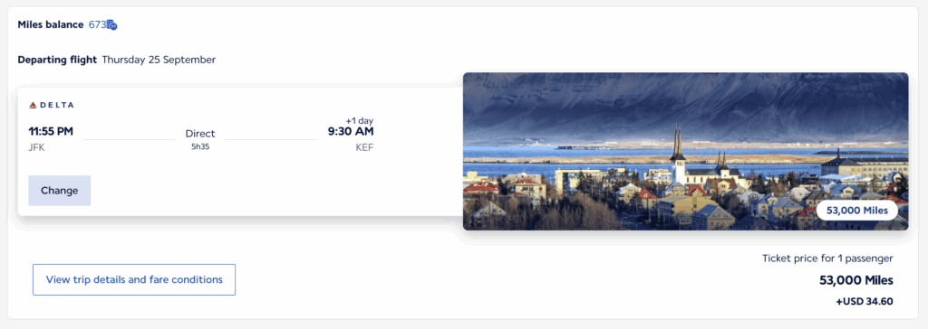 New York to Reykjavik Flying Blue Award Ticket