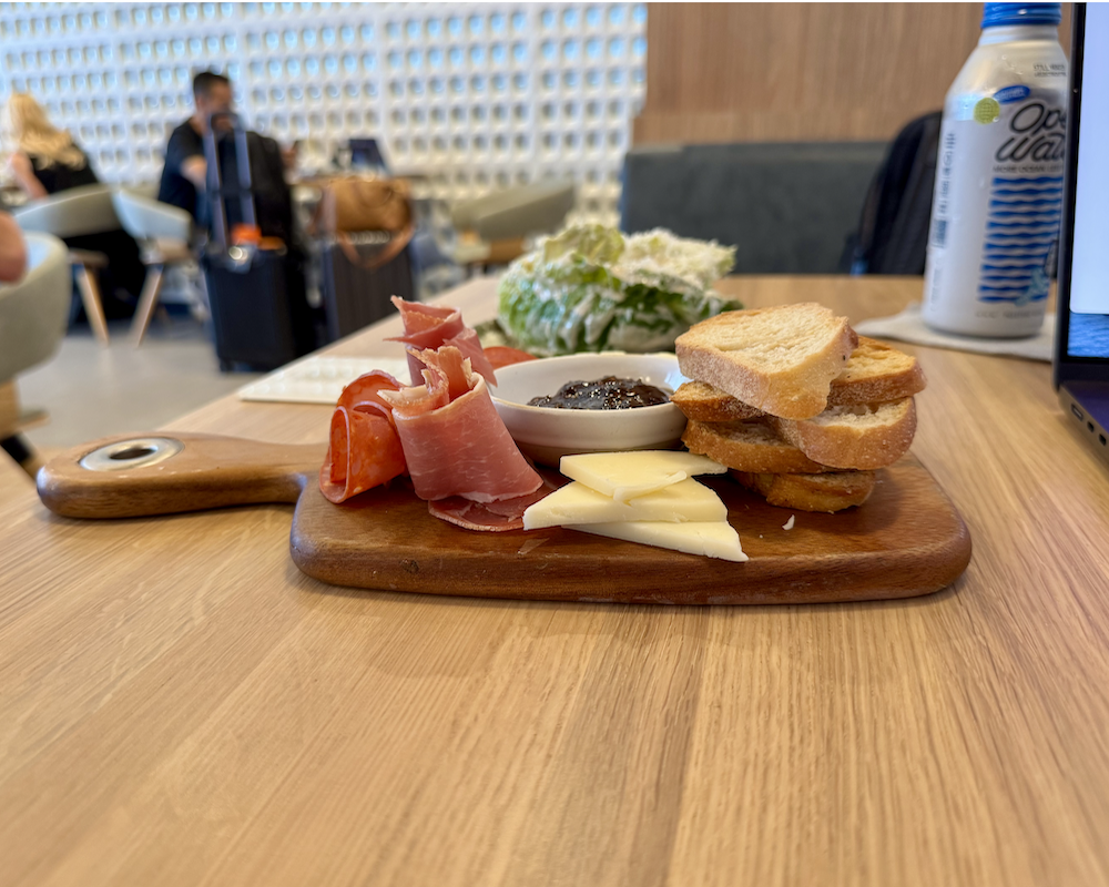 American Airlines Flagship Lounge at PHL charcuterie board.
