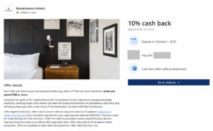 10% Cash Back at Renaissance Hotels