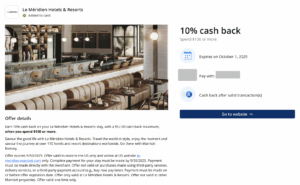 10% Cash Back at Le Meridien