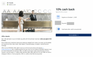 10% Cash Back at AC Hotels