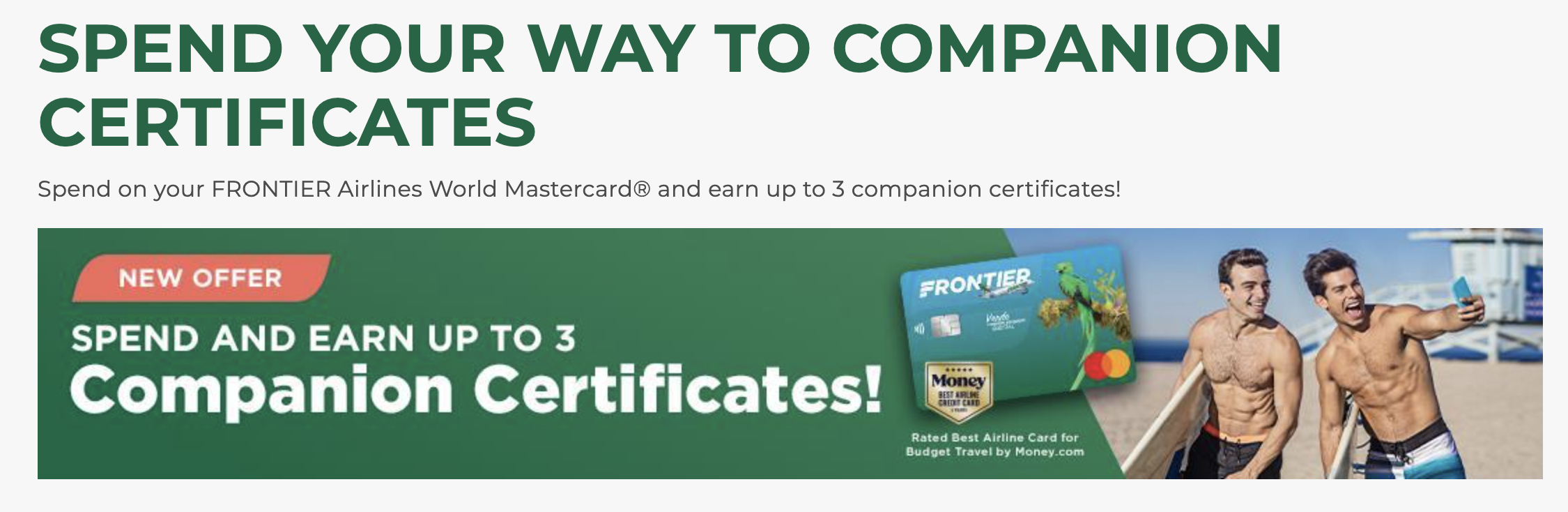 A screenshot of the companion certificates promotion banner