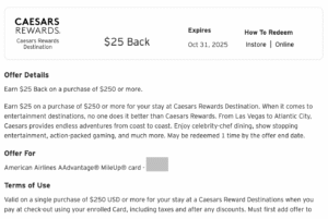 $25 at Caesars Rewards