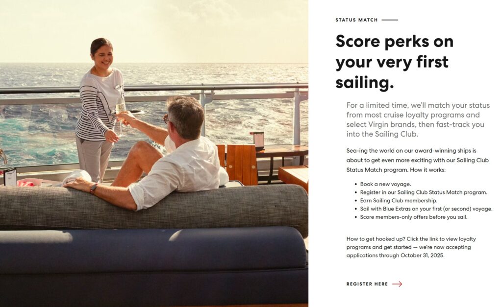 Virgin Voyages Status Match 2025