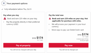 Choose whether to pay now or later when booking a Delta Stays property
