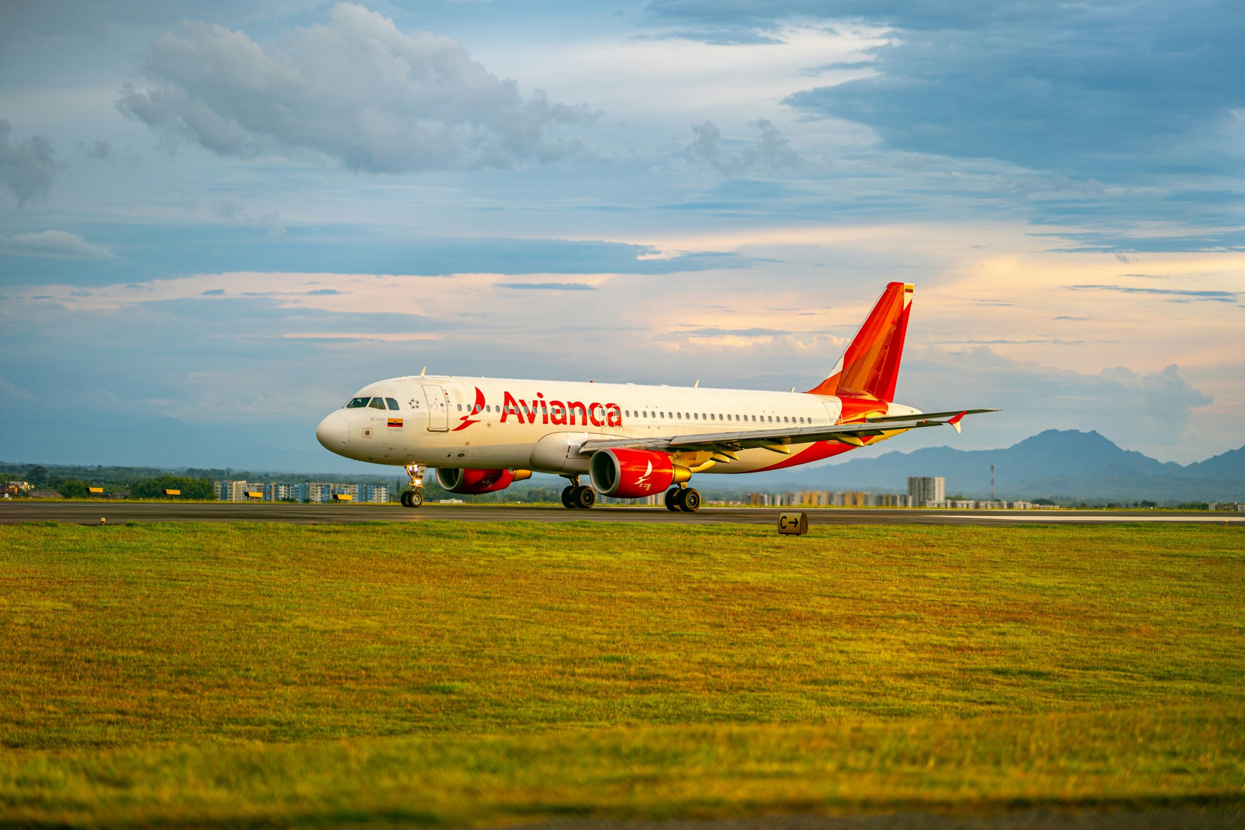 An Avianca airplane on the runway