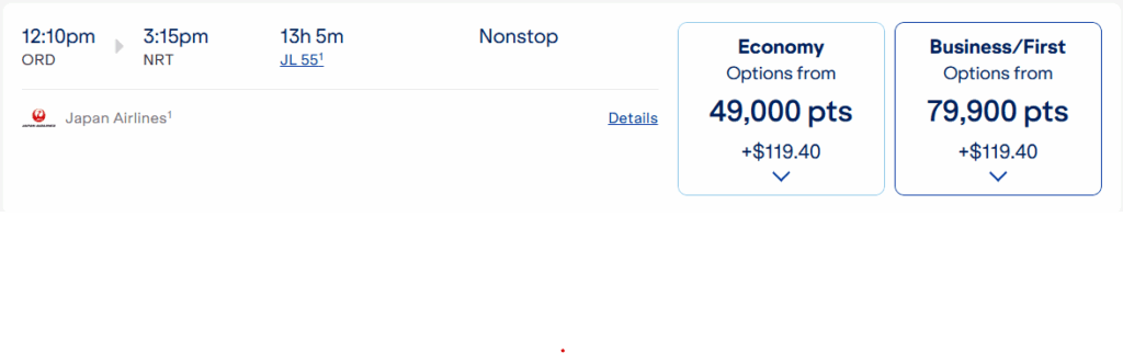 Booking JAL flights through JetBlue