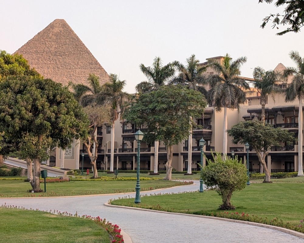Views of pyramids from Marriott Mena House, Cairo