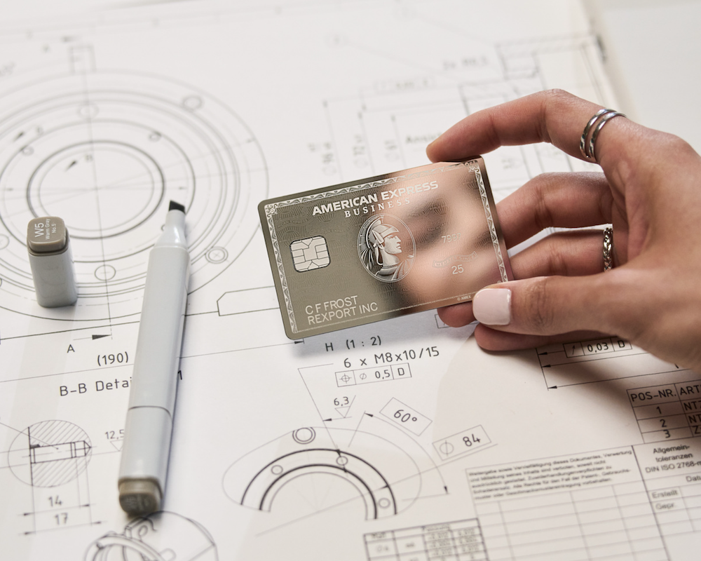 American Express Platinum Card on blueprints.