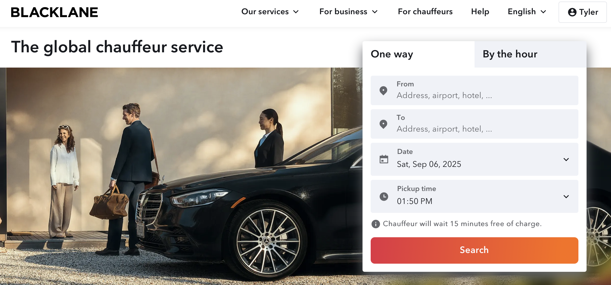 Blacklane homepage