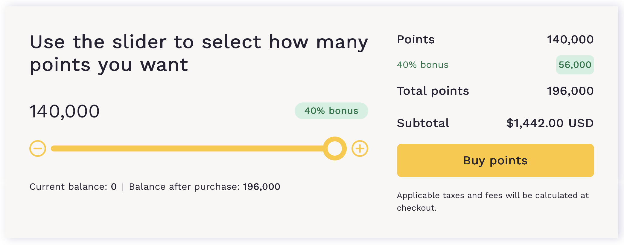 Buy Choice Points receipt.