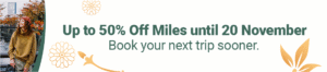 Banner image advertising buying EVA miles with a 50% discount