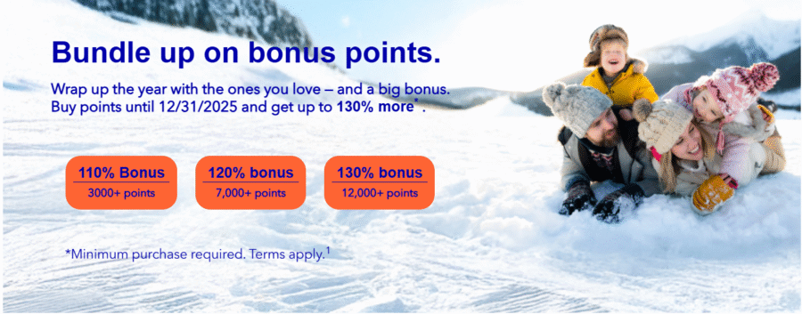 Banner image promoting JetBlue TrueBlue 130% bonus points promotion