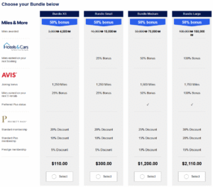 Lufthansa Miles & More mileage package prices with a 50% bonus