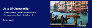 banner image showing United 95% bonus buy miles sale