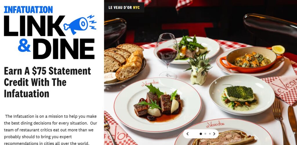 Chase 75 Statement Credit for Infatuation Dining