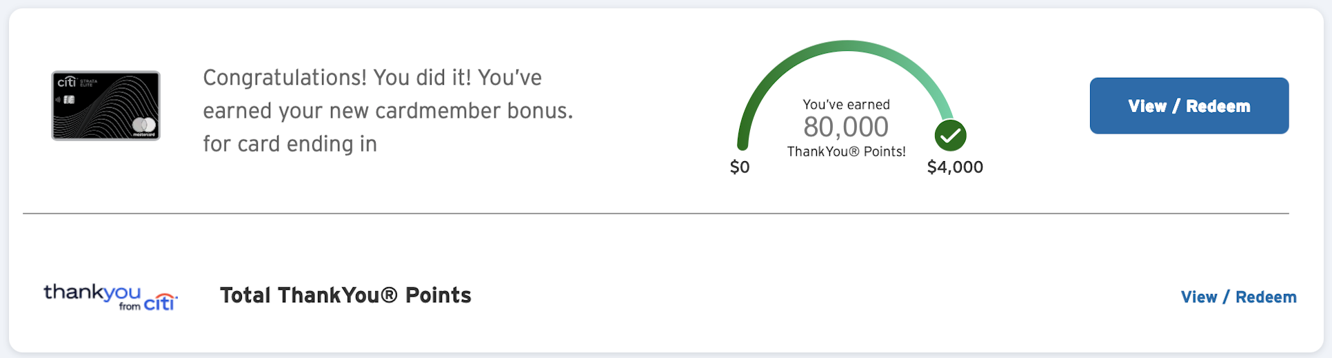 Citi online bonus tracker