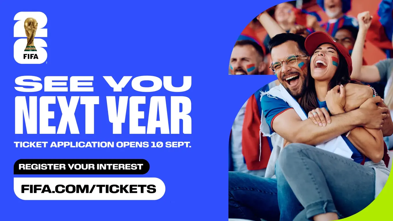 A screenshot showing the FIFA ticket application banner