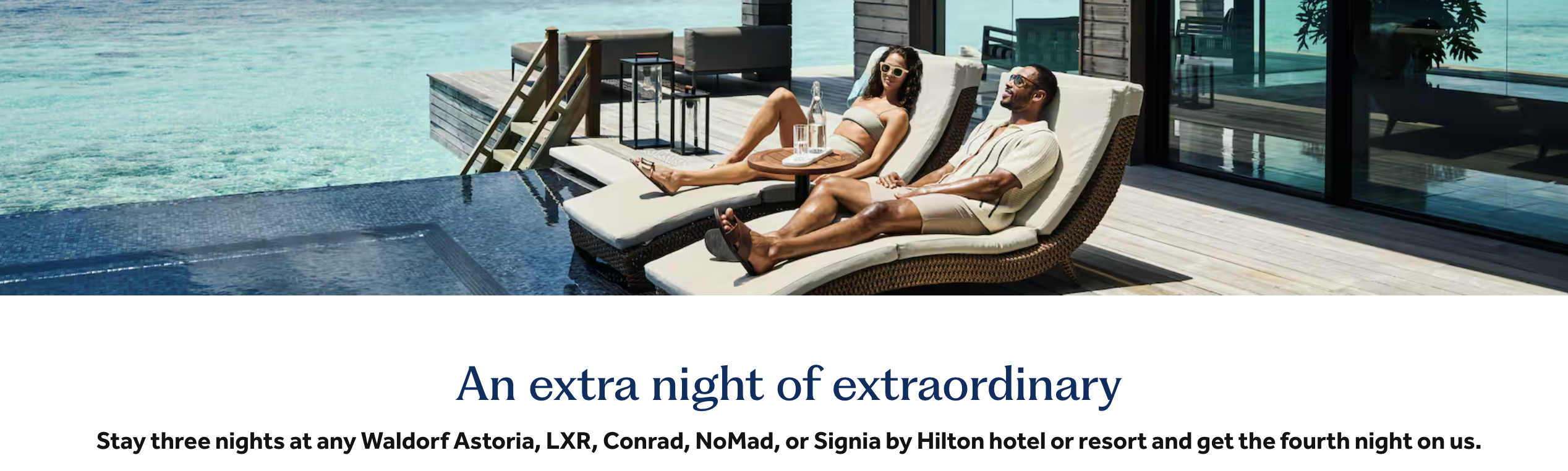 Hilton fourth night free at select brands promo.