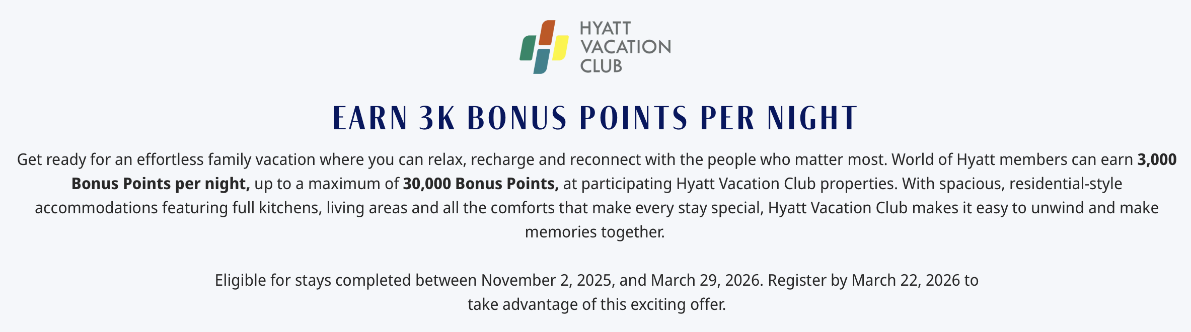 Hyatt vacation club promotion.