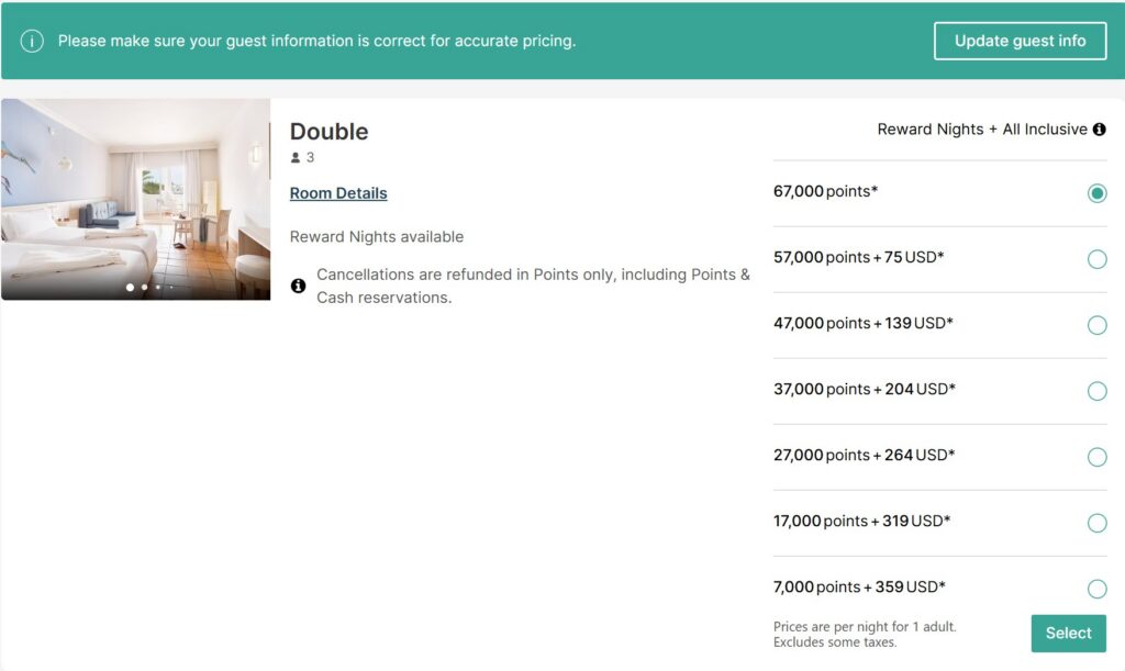 IHG Iberostar Waves Founty Beach Agadir Points and Cash Booking Example