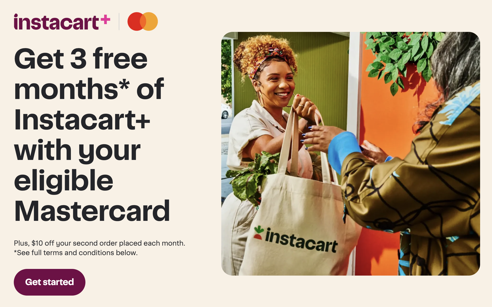 Instacart benefits for Mastercard holders.