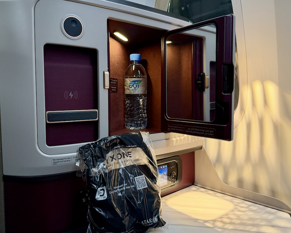 Qatar Airways 787-9 storage locker.