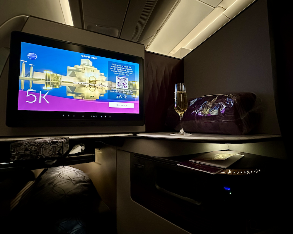 Qatar Airways Qsuite IFE.
