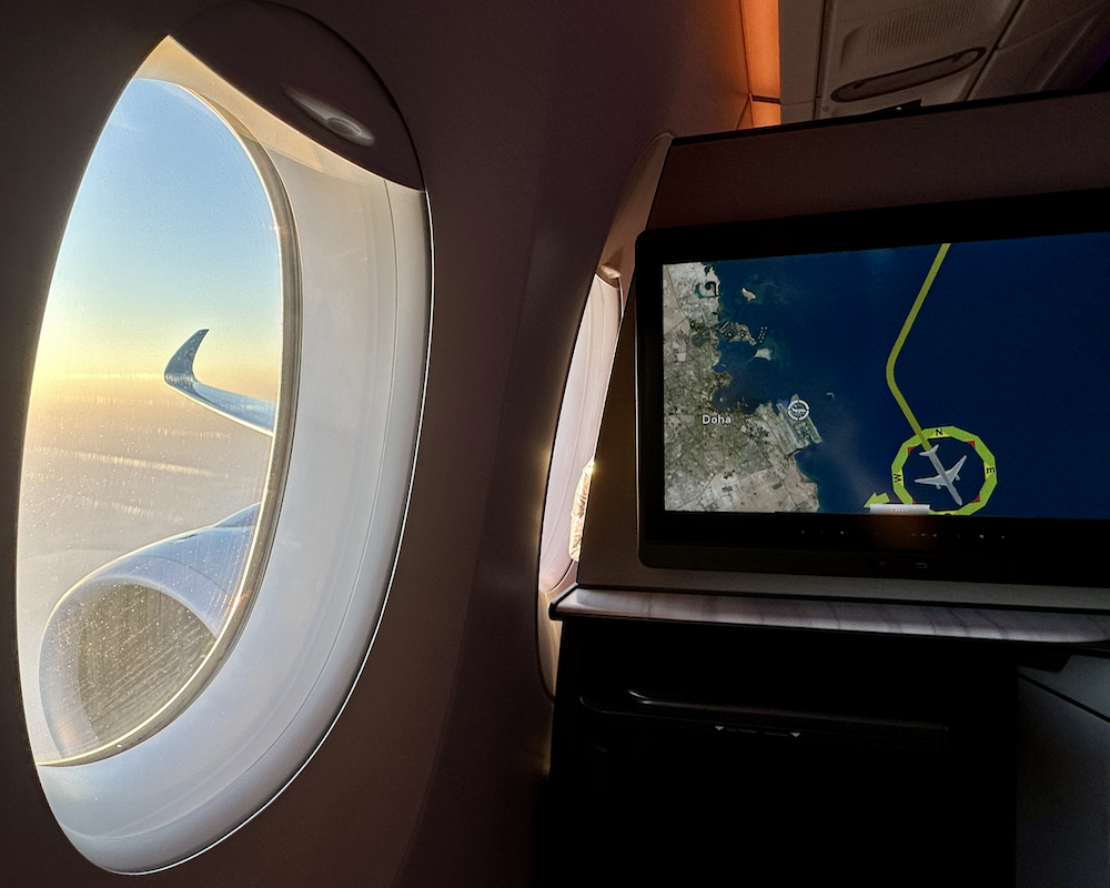 View from the window of a Qsuite pod.