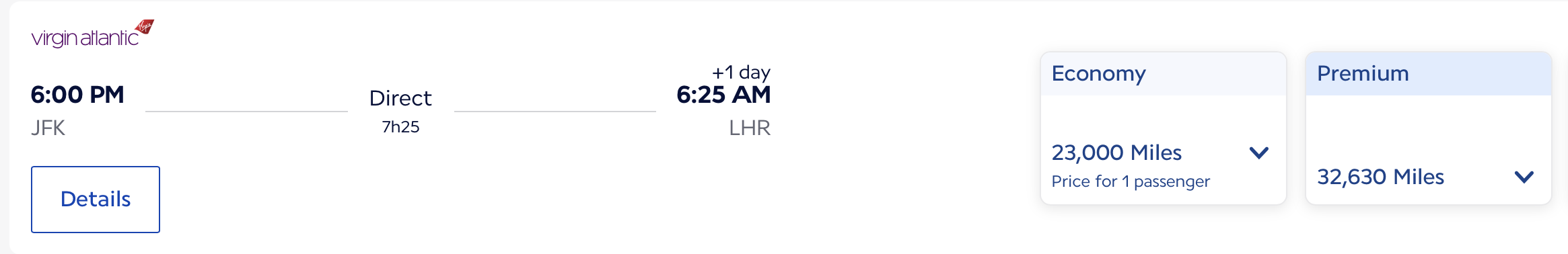 A screenshot showing a flight between JFK and LHR via Air France