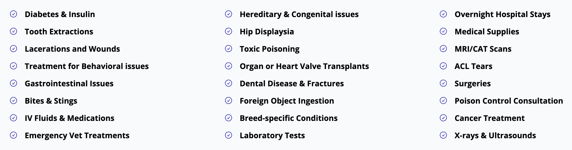A screenshot showing what is covered under the Nibbles insurance plan