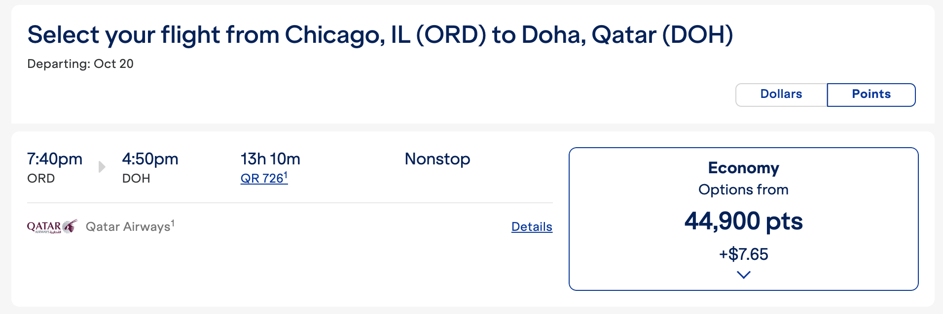 JetBlue TrueBlue Qatar award