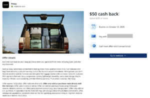 $50 back at Away