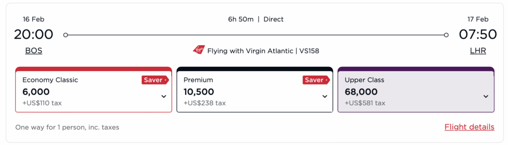 Flying Virgin Atlantic to Europe