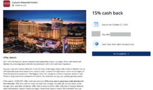 15% at Caesars Rewards